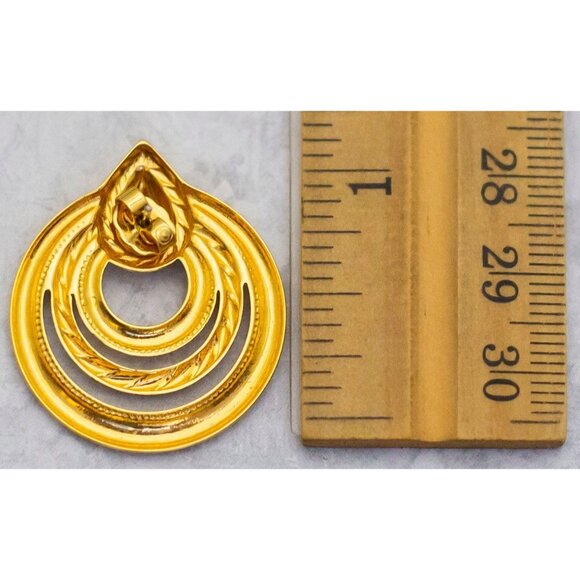 Vintage Gold Tone Stud Spiral Stud Earrings, Crescent Stud Earrings by Avon - C8 - Picture 2 of 2